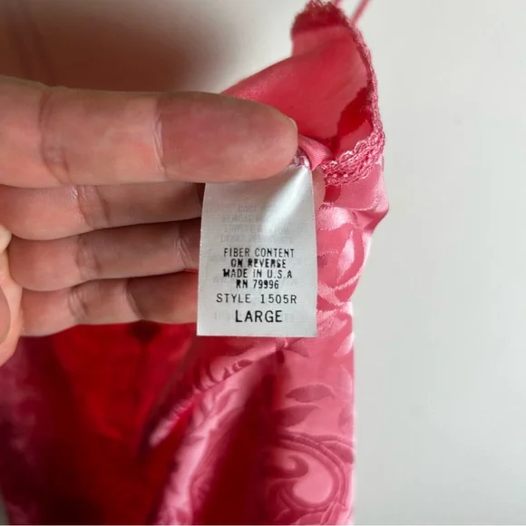 Vintage Deena Pink slip dress Lacey nightie Y2K style size: L - Picture 9 of 12